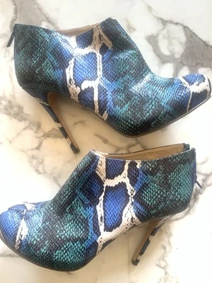 Botín de aguja con estampado de serpiente azul azul azul azul MICHAEL ANTONIO-11M ¡ENCONTRADO RARO! LEER Foto 1 de 4