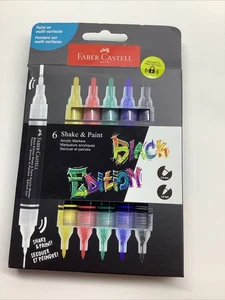 FABER-CASTELL 285507 - Marcador Acrílico Shake&Paint Edición Negra, 6 Lápices Acrílicos - Imagen 1 de 5