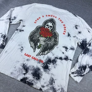 Last Call Co. Stop Smell Roses Tie Dye Long Sleeve Graphic Tee Mens Streetwear - Picture 1 of 6