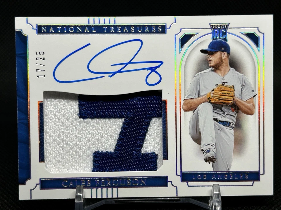 2019 Panini National Treasures Holo Gold /25 Caleb Ferguson #42 RC Auto Pirates - Image 1 of 4