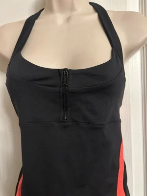 BEBE Sport Mujer Talla L Compresión Espalda Corredora Cremallera Camiseta Deportiva Rosa Negra Foto 1 de 4