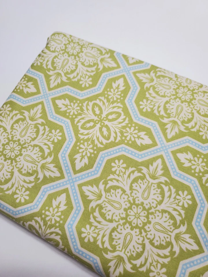 Joel Dewberry Fabric Heirloom Damask Blue Green Floral Chic Sew Quilt ONE YARD - Image 1 of 2