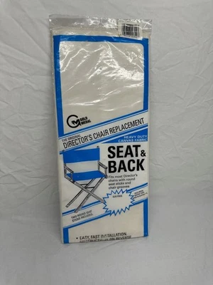 Nueva silla de director con medalla de oro blanco roto asiento de repuesto y respaldo de lona Foto 1 de 4