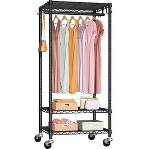 P6 Mini Rolling Clothes Rack Heavy Duty, Clothing Racks for Hanging Clothes, ... - Picture 1 of 7