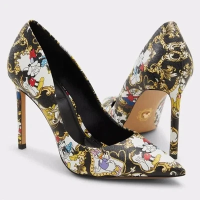 ALDO X DISNEY MICKEY & MINNIE REGAL PRINT D100STESSY PUNTIAGUDA ZAPATOS DE SALÓN TACONES 9 Foto 1 de 4