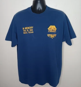 Vintage 90s Waco Texas Branch Davidian David Koresh ATF XL T-Shirt Single Stitch USA - Bild 1 von 7