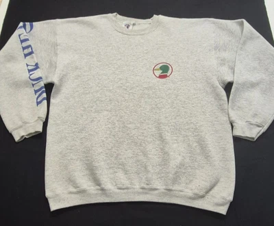 Винтажный утка голова мужской серый пуловер толстовка логотип синий формулировка на руке без размера ярлык - Изображение 1 из 4