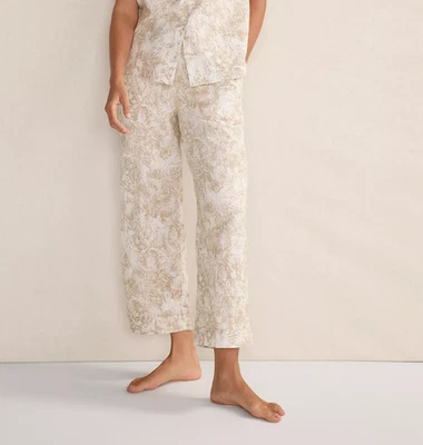 Haven Well Within Linen Pajama Pants Women M Organic Lounge Beige Quiet Luxury - Image 1 of 4