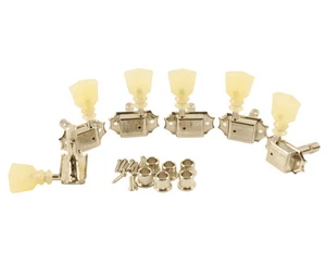 Kluson Trad Nickel 3x3 Locking Tuner with Pearloid Dbl ring button KDL-3-NPKDR - Picture 1 of 1
