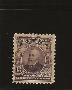 US Scott #308 come nuovo mai incernierato 13c viola nero Harrison, 1902 Reg Issue, og f/ - Foto 1 di 2