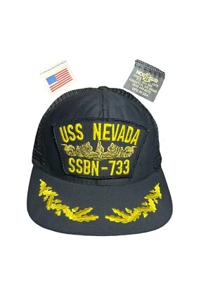 Gorra de camionero bordada de colección USS NEVADA SSBN-733 hecha en EE. UU. Foto 1 de 4
