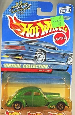 2000 Hot Wheels #97 виртуальная коллекция автомобилей 1936 шнур зеленый с BW спицы колеса - Изображение 1 из 4