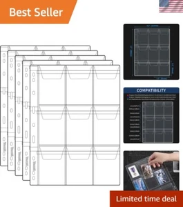Acid-Free PVC 9-Hole Coin Pocket Inserts - 5 Sheets for Quality Collection - Picture 1 of 9