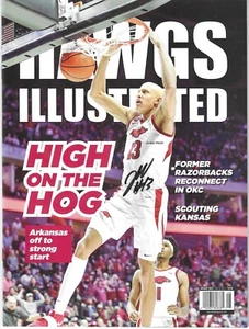Hawgs Illustrated Magazine Arkansas Razorbacks Basketball Jordan Walsh Auto - Foto 1 di 4