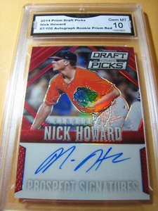 NICK HOWARD REDS 2014 PRIZM RED PRIZM ROOKIE RC AUTO # 57/100 GRADO 10 L@@K - Foto 1 di 1