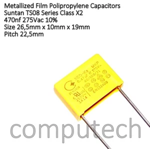 1 pezzo Condensatore Film Polipropilene 470nF 275 VAc 10% Class X2 - Bild 1 von 2