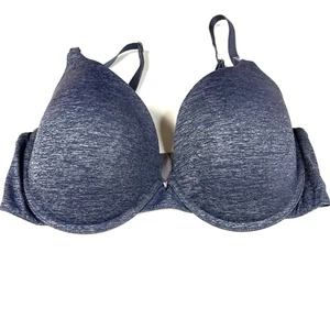 Victorias Secret 36D Uplift Semi Demi Bra Solid Blue Underwire #3278 - Picture 1 of 11