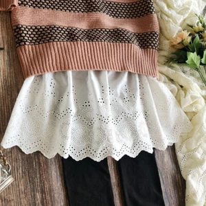 Women Underskirt Lace Mini Skirt Half Waist Slip Hollow Out Floral Cotton Sweet - Picture 1 of 9