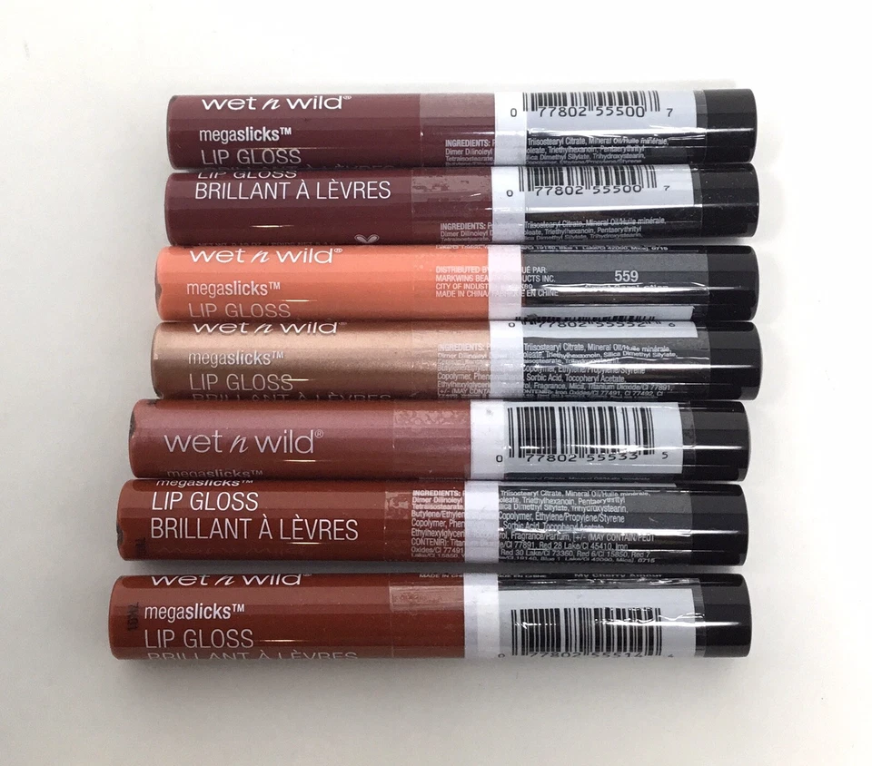 7-Pk Wet n Wild Megaslicks Lip Gloss, Assorted Colors-A *See Description (G4) - Image 1 of 1