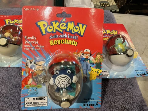 POLIWHIRL POKEMON KEY CHAIN GOTTA CATCH THEM ALL BY BASIC FUN #751-0 BRAND NEW Cover