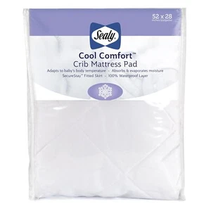 Sealy Baby Cool Comfort Fitted Waterproof Infant Cooling Crib Mattress Protec... - Picture 1 of 8
