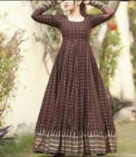 Women Indian Ethic Flared Kurta Bollywood Long Designer Gown Kurti Top Tunic Set