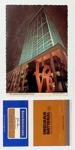 Postcard Indiana National Bank Tower & Match Book Cover  , Indaina - Picture 1 of 3