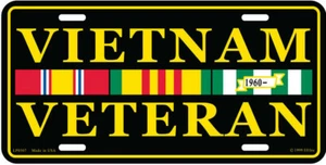 Placa de licencia militar veterano de Vietnam con cintas en el país LP0507 - Imagen 1 de 1