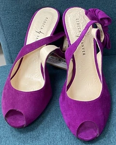 Rebeca Sanver Purple Heeled Sandals Shoe. Size EUR 39.5 U.K. 6 #10363 - Picture 1 of 9