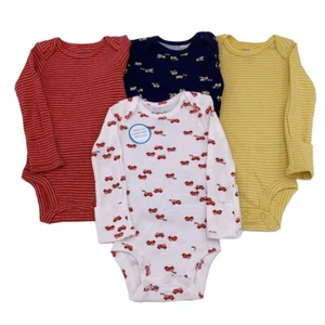 Carter's Baby Boys 4 Piece 100% Cotton Bodysuits Set Size Newborn, 3 MO, 6 MO - Picture 1 of 5