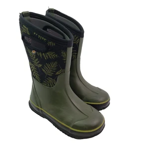 Bogs Youth Sz 2Y Green Black The Ceadersong Way Pull On Rubber Winter Rain Boots - Picture 1 of 10