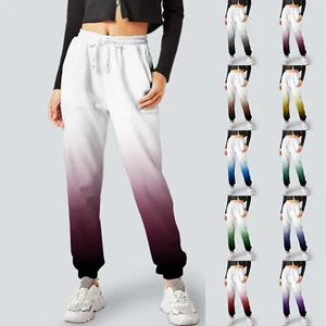 Women's Gradient Sweatpants High Waisted Workout Athletic Lounge Joggers Pants - Picture 1 of 12