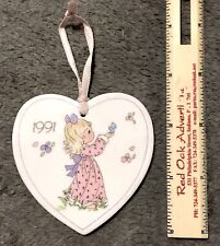 Precious Moments Vintage 1990 "Thank You for Caring"EASTER SEALS Porcelain Heart