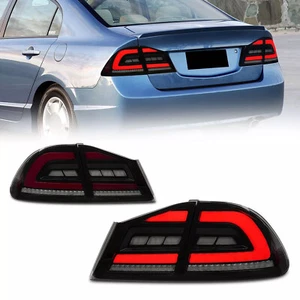 Smoke Red LED Sequential Taillights for 05-12 Honda Civic FD2 FD1 tail lights - Foto 1 di 10