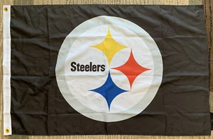 Pittsburgh Steelers Flag NFL 2' x 3' Football Black Yellow 24" x 36" - Picture 1 of 5
