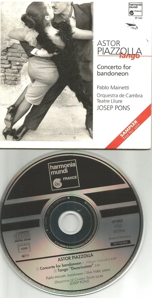 ASTOR PIAZZOLLA  Bandoneon / Tango SAMPLER  Europe PROMO DJ CD single USA SELLER - Image 1 of 1