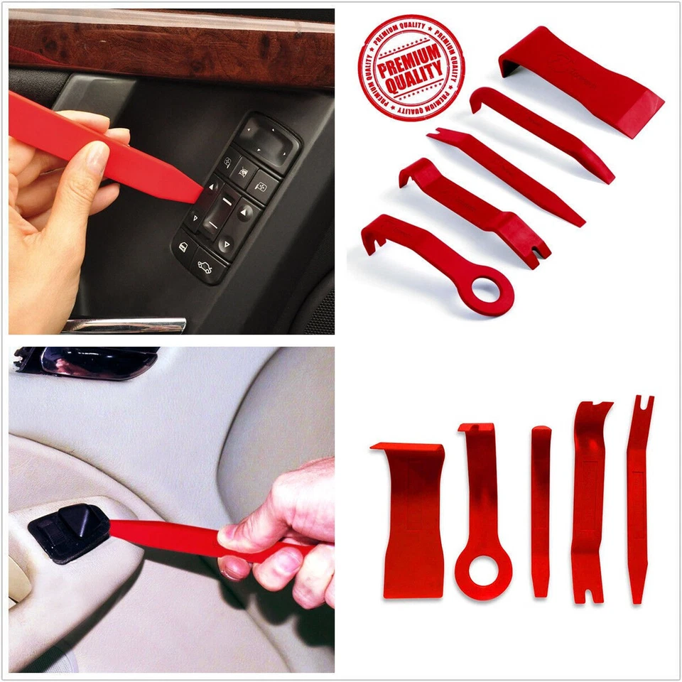 5 peças faça você mesmo painel de porta de caminhão de náilon vermelho console central ferramenta aberta kit de reparo - Imagem 1 de 4