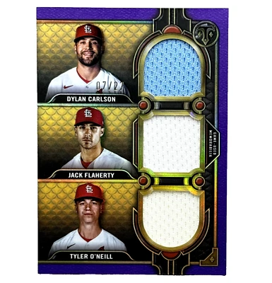 2022 Topps Triple Threads Relic Combo Tyler O'Neill Dylan Carlson Flaherty /27 - Image 1 of 3