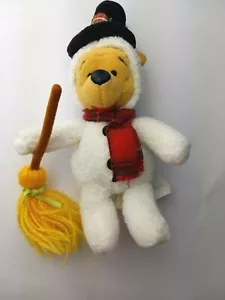 Disney Store Winnie The Pooh SNOWMAN 8inch. Plushie Stuffed Animal - Picture 1 of 9