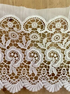 Vintage französisches SET 2 NETZ SPITZE Panel VORHANG Brise Bise c1950 - Bild 1 von 12