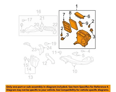 Conjunto de filtro de aire usado se adapta a: Nissan Rogue QR25DE 2013 2,5 L de 1/11 grado A Foto 1 de 3
