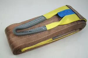 6" x 20' Brown Heavy Duty Nylon Sling Tow Recovery Strap 12,000 lbs Single Ply - Picture 1 of 10
