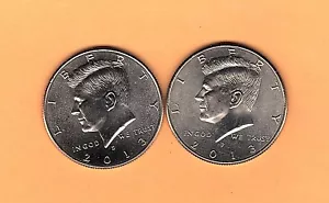 2013-P & 2013-D Kennedy Half Dollars, zwei unzirkulierte sehr schöne Münzen! - Bild 1 von 4