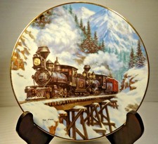 1992 Hamilton Ted Xaras Winter Crossing Winter Rails Collectors Train Plate
