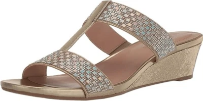 BANDOLINO Women’s Gold Ihaveto Wedge Sandal Size 9.5 40 EU Foto 1 de 4