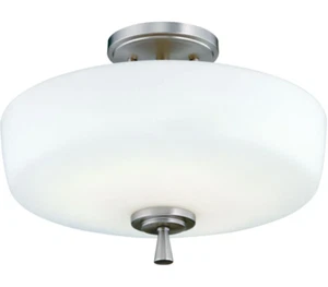 Lithonia Classic Collection Flush Semi-flush Mount Light Fixture Brushed Nickel - Picture 1 of 5