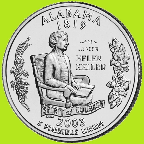 2003 D Alabama State Quarter Statehood Denver ~ Uncirculated 2nd (Partial Toned) Cover