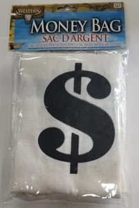 Wild West Bank Robber Money Bag Sack Pouch Outlaw Western Costume Accessory Prop - Picture 1 of 2