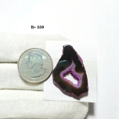 Ágata druzy con bandas, cabujón de ágata con bandas, ágata con bandas de forma elegante, 23x37 mm Foto 1 de 4