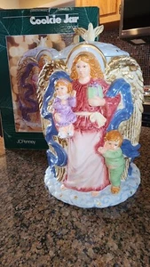 GUARDIAN ANGEL Cookie Jar Children JC PENNEY Vntg Gold Trim  - Picture 1 of 7